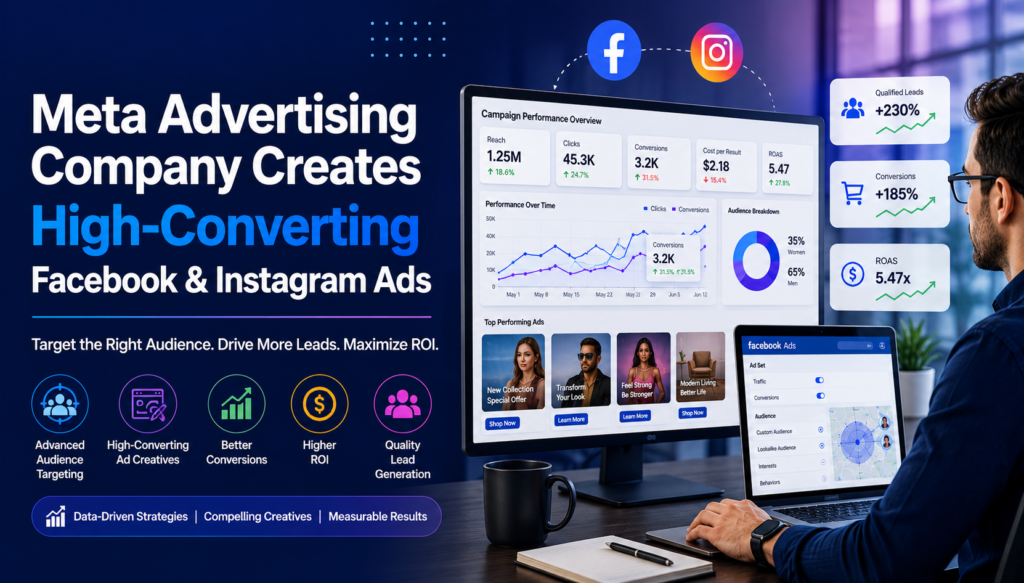 Meta Advertising Company creating high-converting Facebook and Instagram ad campaigns for lead generation