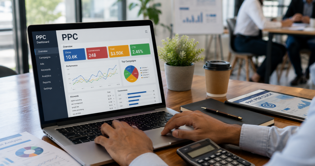 "Pay Per Click Management Company optimizing PPC campaigns for lead generation and business growth."